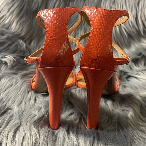 Ralph Lauren Purple Label Ardelisa Ayers Snakeskin Sandal Bright Orange EU 39.5 - Picture 12 of 16